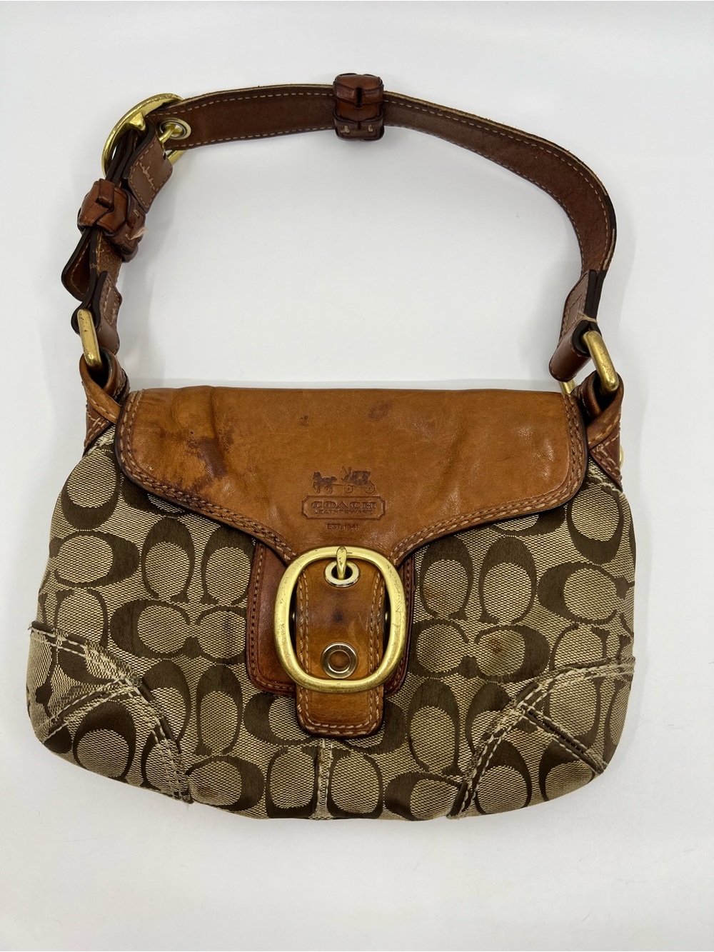 Project Vintage Coach Bleecker SoHo Signature Flap Shoulder Bag Purse Style 1144